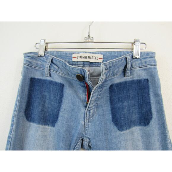 Etienne Marcel Size 27 Bootcut Jeans Shadow Pockets Light Wash Jeans Denim - Picture 3 of 4